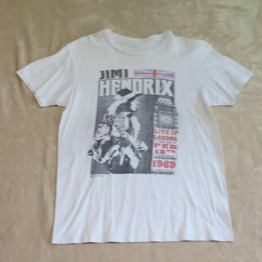 American Classics Jimi Hendrix Live in London 1969 Graphic T-Shirt Mens White M